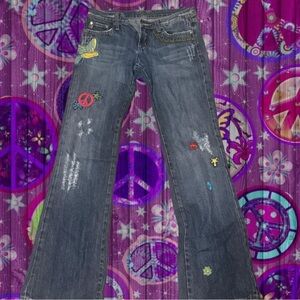 Miss Me Blue Flare Wide Leg Jeans